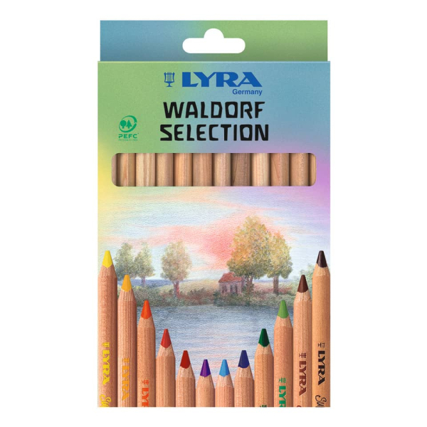 Lyra Buntstifte-Set Super Ferby Waldorf Selection L3711121, 12-farbig sortiert, 3-Kant-Schaft, Etui 4084900451144 Lyra 12 Stück