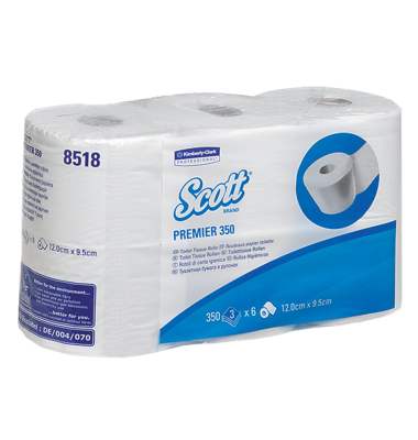 Toilettenpapier  8518, 3-lagig, hochwei&szlig;, 350 Blatt,