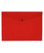 Dokumententasche - KF03594, Din A4 quer, transparent rot, Polypropylen (PP), Druckknopf