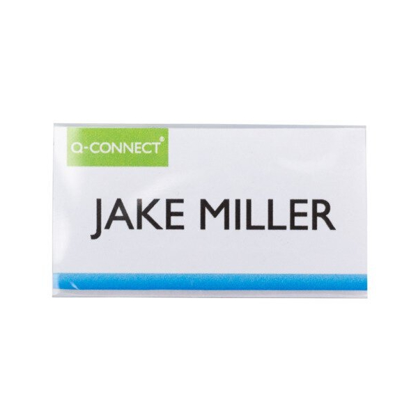 70 Stück Q-connect Namensschild soft mit Magnet , 75 x 40 mm, PVC, transparent Q-CONNECT KF14137 5705831141377 Q-connect