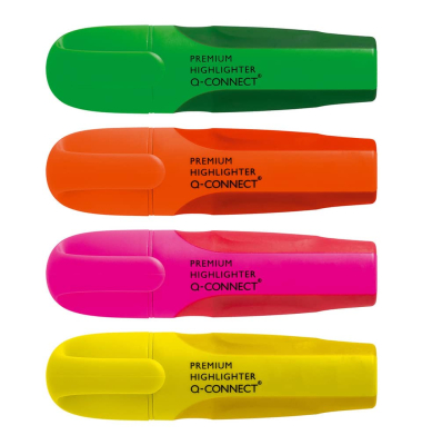 Textmarker-Set Premium, KF16041, Etui (4 #), farbig sortiert (gelb/gr&uuml;n/orange/rosa), 2-5mm Keilspitze