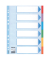 Kartonregister 100192, 6-teilig blanko, A4, 160 g/m&sup2;, farbige Taben, 6-teilig