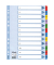 Kartonregister 100162, 1 bis 12, A4, 160 g/m&sup2;, farbige Taben, 12-teilig