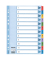 Kartonregister 100162, 1 bis 12, A4, 160 g/m&sup2;, farbige Taben, 12-teilig