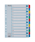 Kartonregister 100162, 1 bis 12, A4, 160 g/m&sup2;, farbige Taben, 12-teilig