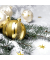 Weihnachtsservietten 196157, weihnachtskugeln wei&szlig;/gold / Zweig und Christbaumkugel, 3-lagig