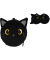 Kuschelkissen und Schlafmaske Black Cat