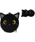 Kuschelkissen und Schlafmaske Black Cat