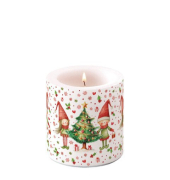 Kerze 39221075 Elfen am Baum wei&szlig;/rot/gr&uuml;n 