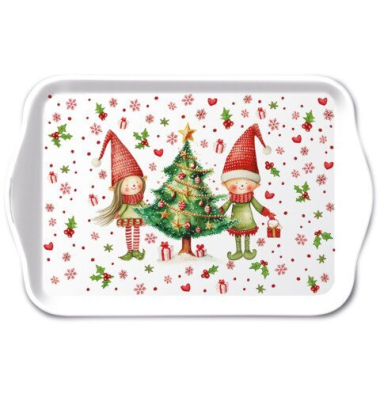 Weihnachtstablett Elfe am Baum, 13 x 21 cm AMBIENTE 33721075