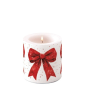 Weihnachtskerze rote Schleife, &Oslash; 7,5 x 9 cm AMBIENTE 39221325