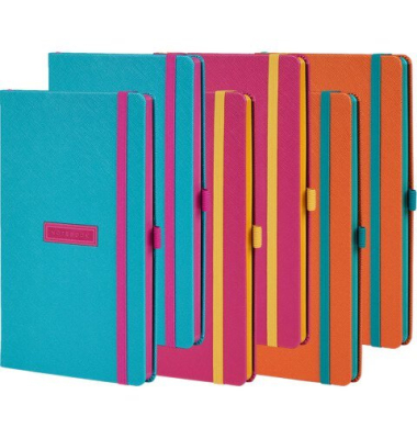 Notizbuch SO25, Shell, farbig sortiert, A5, liniert, 80g, 96 Blatt / 192 Seiten