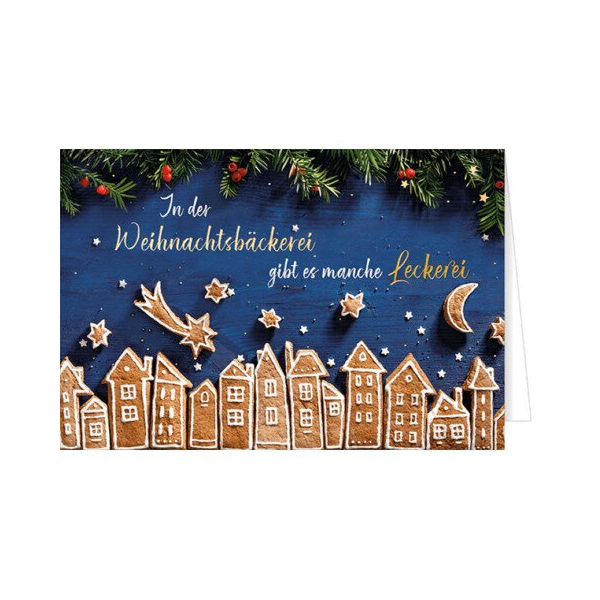 5 Stück Hanra Weihnachtskarte In der Weihnachtsbäckerei, 17 x 11,5 cm HANRA 22-11482 9004546592679 Hanra