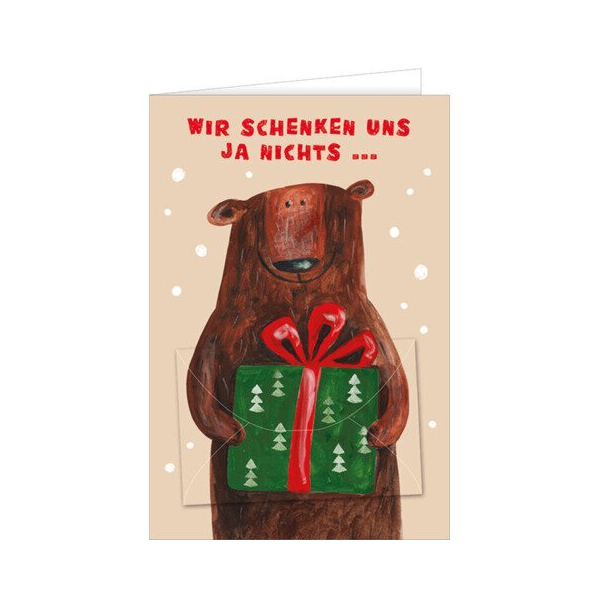 5 Stück Hanra Weihnachtsgeldscheinkarte Wir schenken uns ja nichts, 11,5 x 17 cm HANRA 23-16036 9004546592747 Hanra