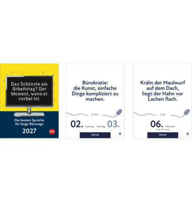 Tagesabrei&szlig;kalender 22593, B&uuml;rosp&uuml;che, 1 Tag / 1 Seite, 11x14cm, 2027
