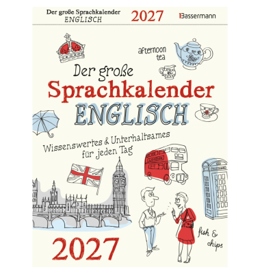 Tagesabrei&szlig;kalender 4781, Sprachkalender Englisch, 2 Tage / 1 Seite, 16,5x22cm, 2027