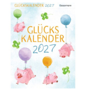 Wandkalender 15152, Gl&uuml;ckskalender/Gl&uuml;ckschweine, Kleebl&auml;tter, Mittwoch 1 Seite, ansonsten 2 Tage / 1 Seite, 16,5x22cm, Abrei&szlig;ka