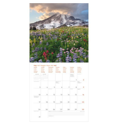 Bildkalender 760802, Jahreszeitenbilder, 1 Monat / 1 Seite, 30x30cm, aufgeklappt 30x60cm, 2027