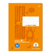 Schulheft 040784002 PREMIO, Lineatur 2 / Schreiblern-Lineatur, A4, 90g, orange, 32 Blatt / 64 Seiten