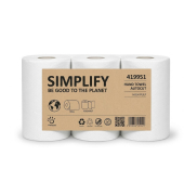 Rollenhandt&uuml;cher Autocut Simplify 419951, Innenabrollung, Au&szlig;enabrollung, 2-lagig, wei&szlig;, Tissue