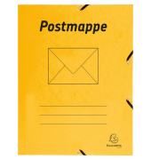 Postmappe 55549B, A4 gelb Karton 425g, f&uuml;r ca. 200 Blatt, mit 3 Einschlagklappen