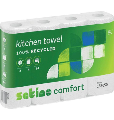 K&uuml;chenrollen Comfort 167059 2-lagig wei&szlig; Rolle &agrave; 64 Blatt