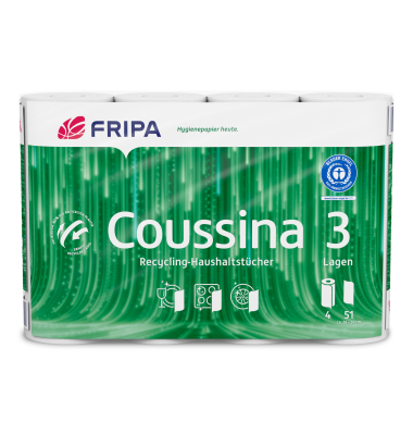 K&uuml;chenrollen Coussina 3204002 3-lagig wei&szlig; Rolle &agrave; 51 Blatt