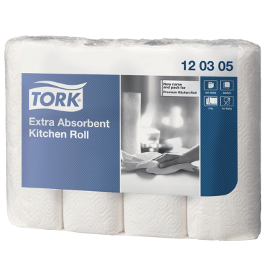 K&uuml;chenrollen Extra Absorbent 120305 3-lagig wei&szlig; Rolle &agrave; 51 Blatt
