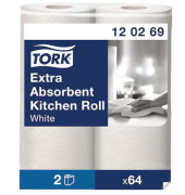 K&uuml;chenrollen Extra Absorbent 120269 2-lagig wei&szlig; Rolle &agrave; 64 Blatt