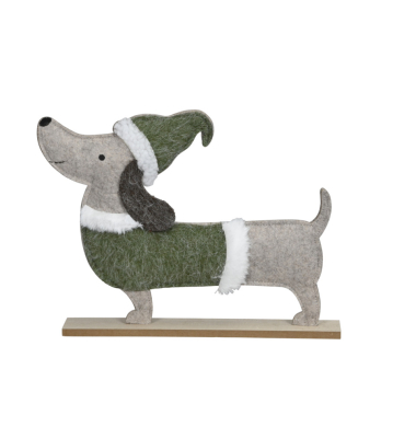 Weihnachtlicher  Hund m. M&uuml;tze und Pullover