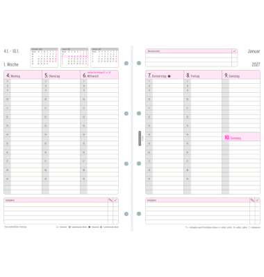 Wochenplan A4 2027 wei&szlig;