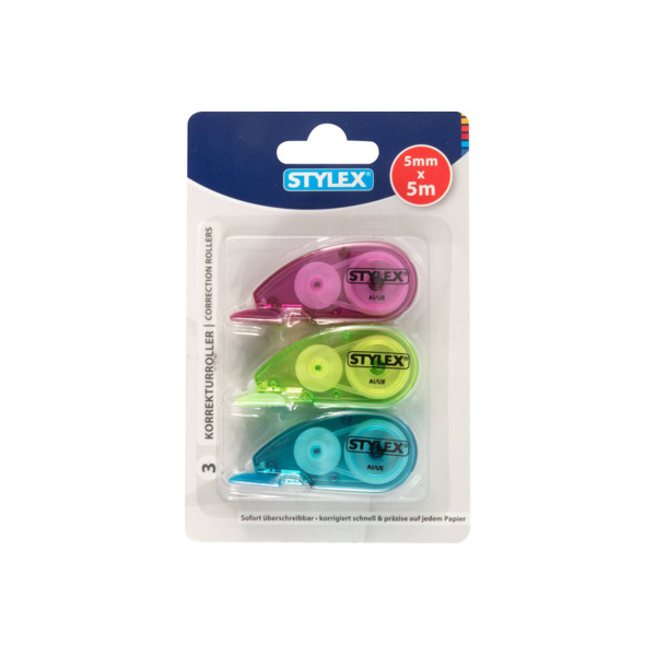 Stylex Korrekturroller 31037 farbig sortiert, 5mm x 5m, Einweg 4044186310375 Stylex