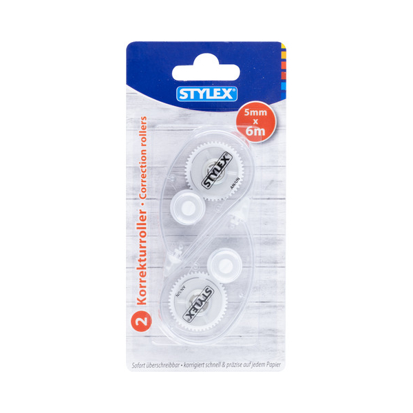 Stylex Korrekturroller 31039 weiß, 5mm x 6m, Einweg 4044186310399 Stylex