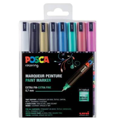 Marker 8ST metallic sortiert