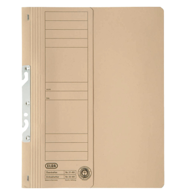Einhakhefter - 100551891, A4 chamois halber Vorderdeckel, Manilakarton RC 250g