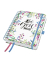 Buchkalender 7J609, Jolie, pink, violett, gr&uuml;n, blau, 1 Woche / 2 Seiten, 16,8x21,5cm (ca. A5), 2027