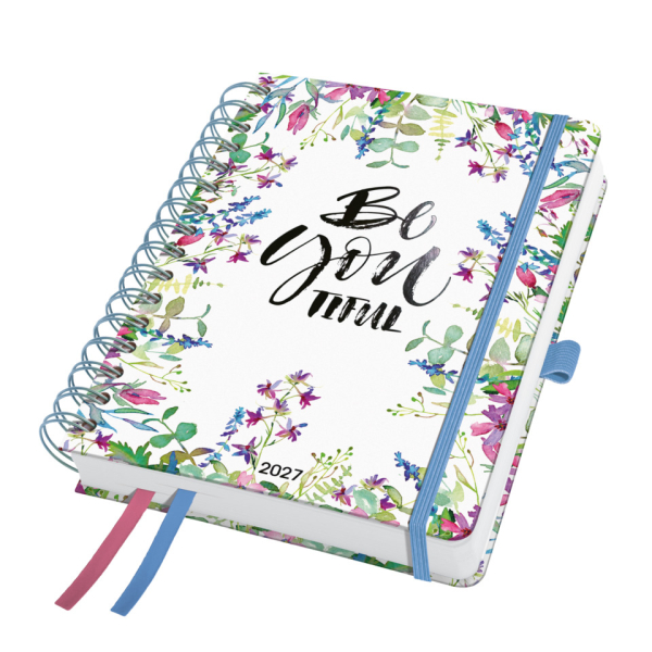 2 Stück Sigel Buchkalender 7J609, Jolie, pink, violett, grün, blau, 1 Woche / 2 Seiten, 16,8x21,5cm (ca. A5), 2027 4004360762277 Sigel