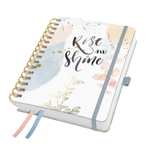 2 Stück Sigel Buchkalender 7J608, Jolie, rosé, grau, apricot, gold, 1 Woche / 2 Seiten, 16,8x21,5cm (ca. A5), 2027 4004360762307 Sigel