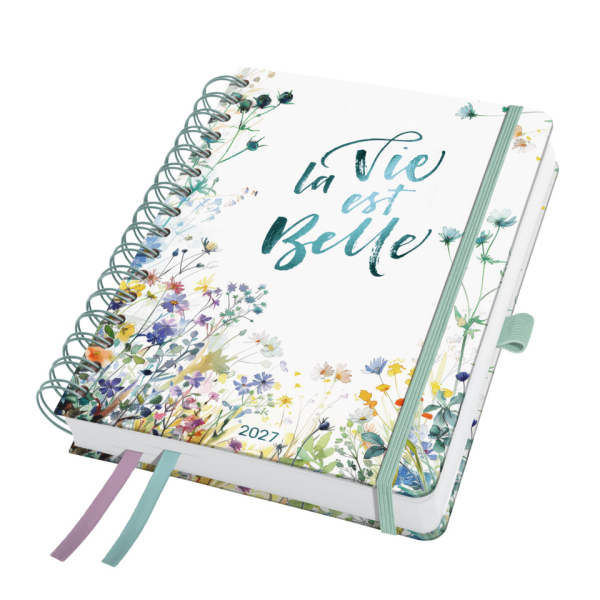 2 Stück Sigel Buchkalender 7J607, Jolie, petrolgrün, lila, gelb, blau, 1 Woche / 2 Seiten, 16,8x21,5cm (ca. A5), 2027 4004360762338 Sigel