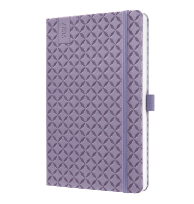 Buchkalender 7J139, Jolie, lavendel, 1 Woche / 2 Seiten, 13,5x20,3cm (ca. A5), 2027