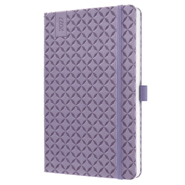2 Stück Sigel Buchkalender 7J139, Jolie, lavendel, 1 Woche / 2 Seiten, 13,5x20,3cm (ca. A5), 2027 4004360762994 Sigel