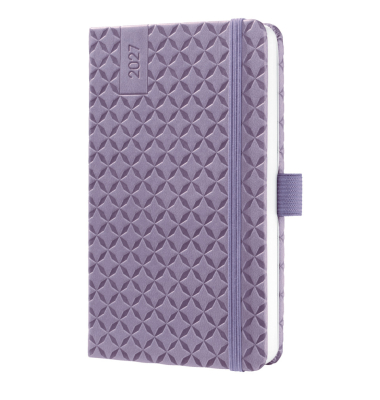 Buchkalender 7J138, Jolie, lavendel, 1 Woche / 2 Seiten, 9,5x15cm (ca. A6), 2027