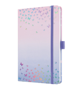 Buchkalender 7J347, Jolie, violett, rosa, 1 Woche / 2 Seiten, 13,5x20,3cm (ca. A5), 2027