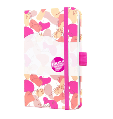 Buchkalender 7J358, Jolie, pink, beige, wei&szlig;, 1 Woche / 2 Seiten, 9,5x15cm (ca. A6), 2027