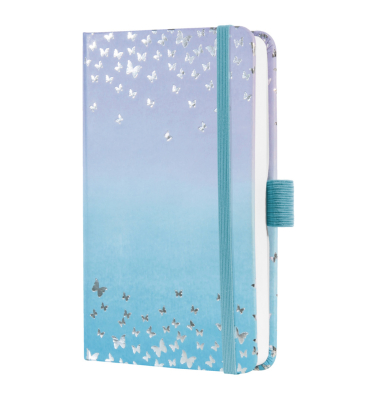 Buchkalender 7J346, Jolie, blau, violett, 1 Woche / 2 Seiten, 9,5x15cm (ca. A6), 2027