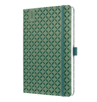 Buchkalender 7J135, Jolie, gr&uuml;n, 1 Woche / 2 Seiten, 13,5x20,3cm (ca. A5), 2027