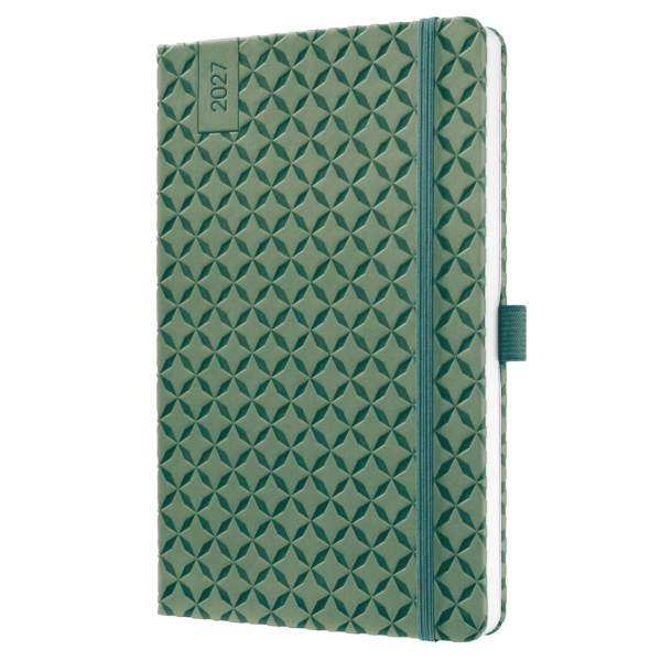 2 Stück Sigel Buchkalender 7J135, Jolie, grün, 1 Woche / 2 Seiten, 13,5x20,3cm (ca. A5), 2027 4004360764219 Sigel