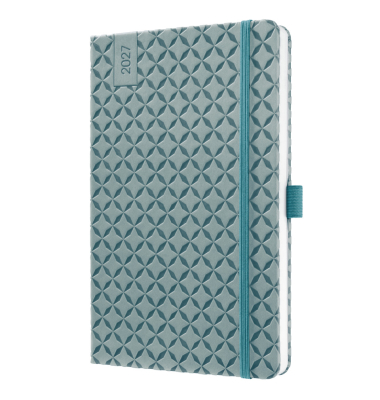 Buchkalender 7J133, Jolie, mittelblau, 1 Woche / 2 Seiten, 13,5x20,3cm (ca. A5), 2027