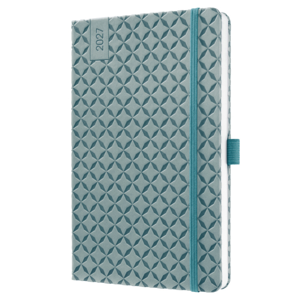 2 Stück Sigel Buchkalender 7J133, Jolie, mittelblau, 1 Woche / 2 Seiten, 13,5x20,3cm (ca. A5), 2027 4004360764240 Sigel