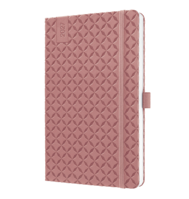 Buchkalender 7J129, Jolie, dunkelrot, 1 Woche / 2 Seiten, 13,5x20,3cm (ca. A5), 2027
